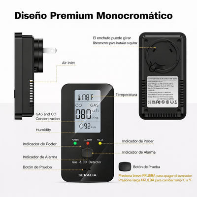 Detector de CO 4 en 1