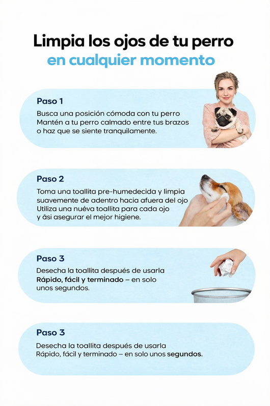 Kit de toallitas para los ojos para mascotas