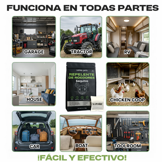 Bolsas repelentes de roedores
