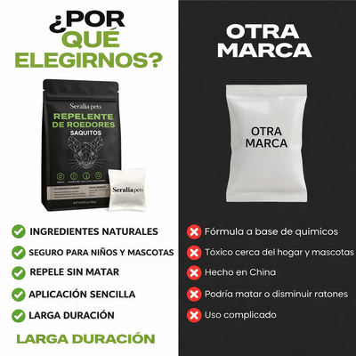 Bolsas repelentes de roedores