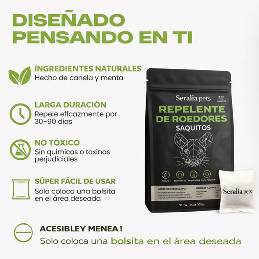 Bolsas repelentes de roedores