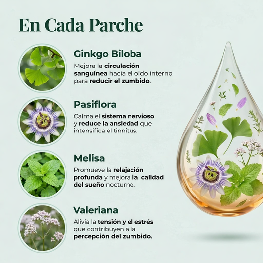 Parches Herbales para Zumbido de Oído - Pack 12 Unid